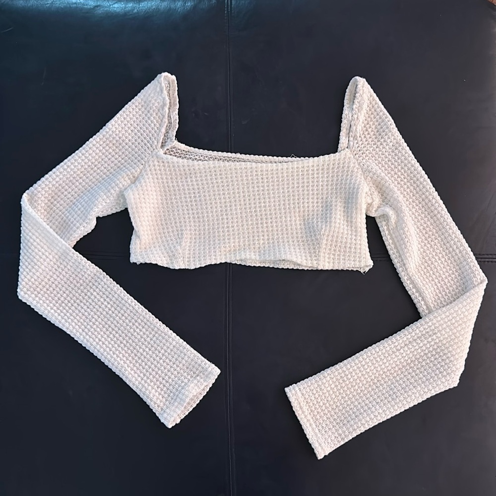 Waffle knit crop top